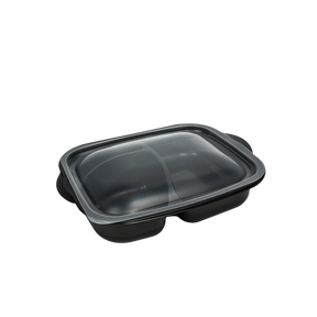 Menüschale PP 3-geteilt schwarz IP 300Stk.